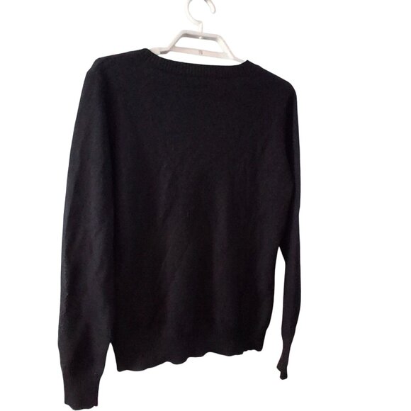 J Crew crewneck sweater womens Large Extra soft yarn black Fall '23 - Picture 2 of 4